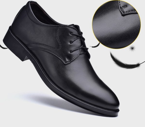 Black size-shoess With Pointed Toe For Men